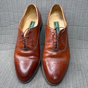 Cole Haan Mens Size 9D Brown Leather Captoe Oxford Shoes Made In USA
